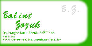 balint zozuk business card